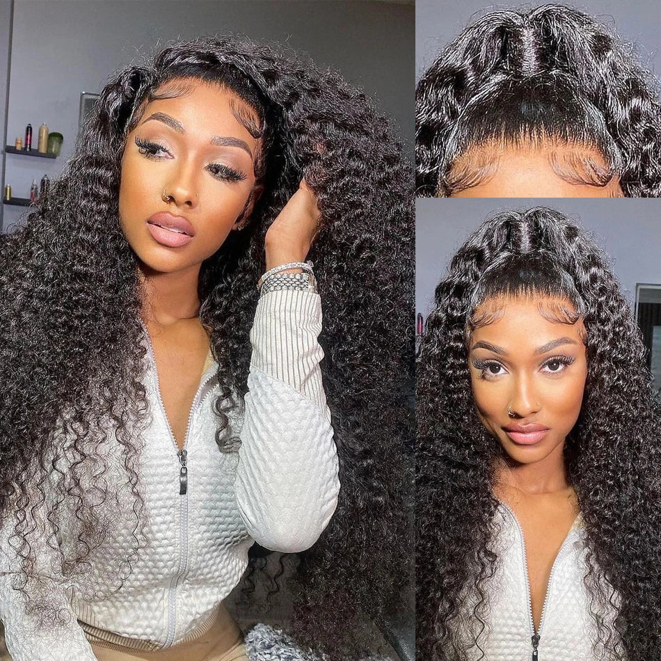 Glueless Deep Wave Frontal Wig Hd Lace Wig 13X6 Human Hair 13X4 Curly Lace Front Human Hair Wigs